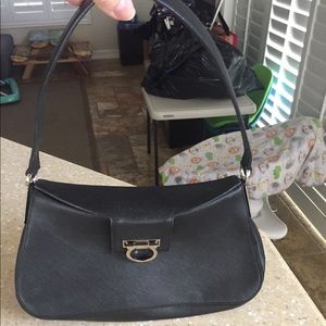 Authentic Salvatore Ferragamo canvas handbag